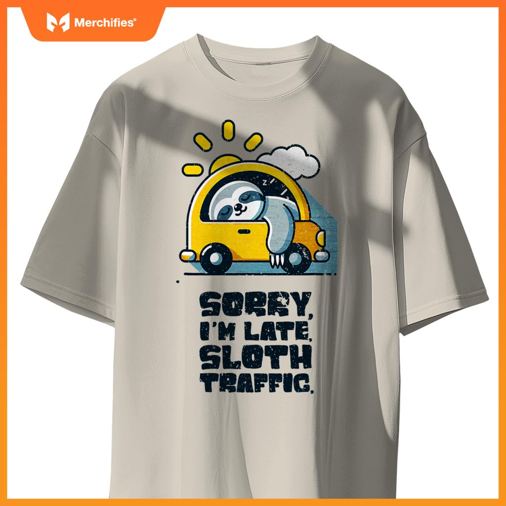 Sloth Sleeping In A Car,  Sloth I´M Late, Sloth Traffic T-Shirt