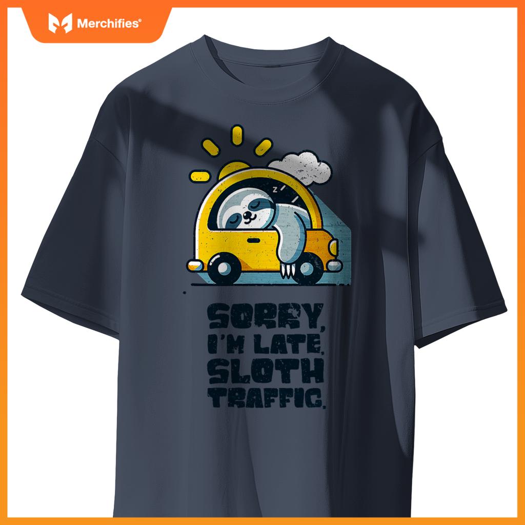 Sloth Sleeping In A Car,  Sloth I´M Late, Sloth Traffic T-Shirt