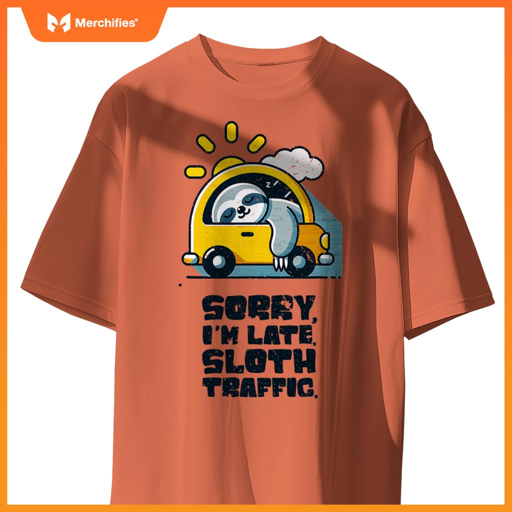 Sloth Sleeping In A Car,  Sloth I´M Late, Sloth Traffic T-Shirt