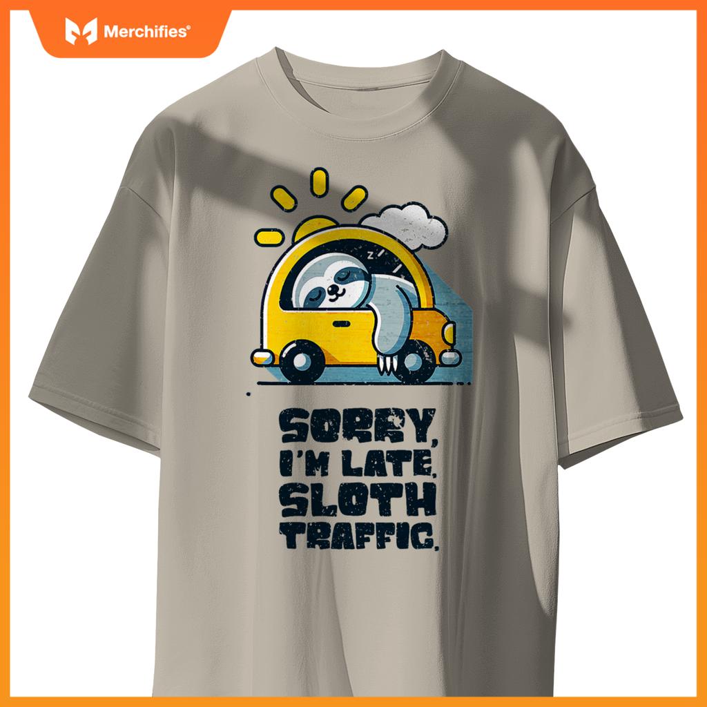 Sloth Sleeping In A Car,  Sloth I´M Late, Sloth Traffic T-Shirt