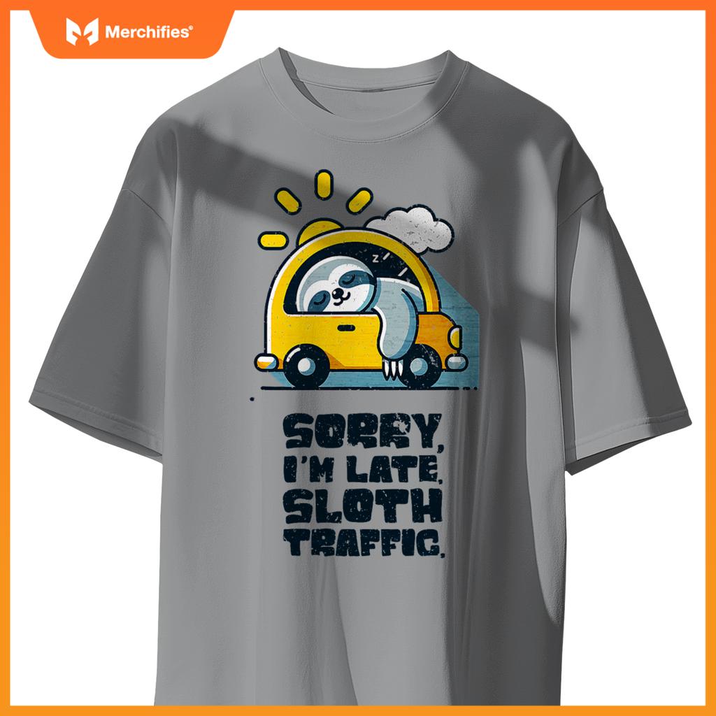 Sloth Sleeping In A Car,  Sloth I´M Late, Sloth Traffic T-Shirt
