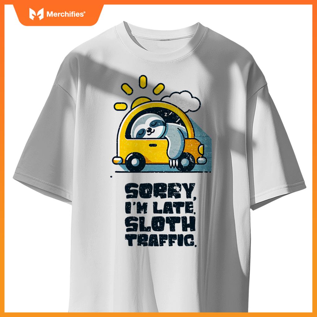 Sloth Sleeping In A Car,  Sloth I´M Late, Sloth Traffic T-Shirt