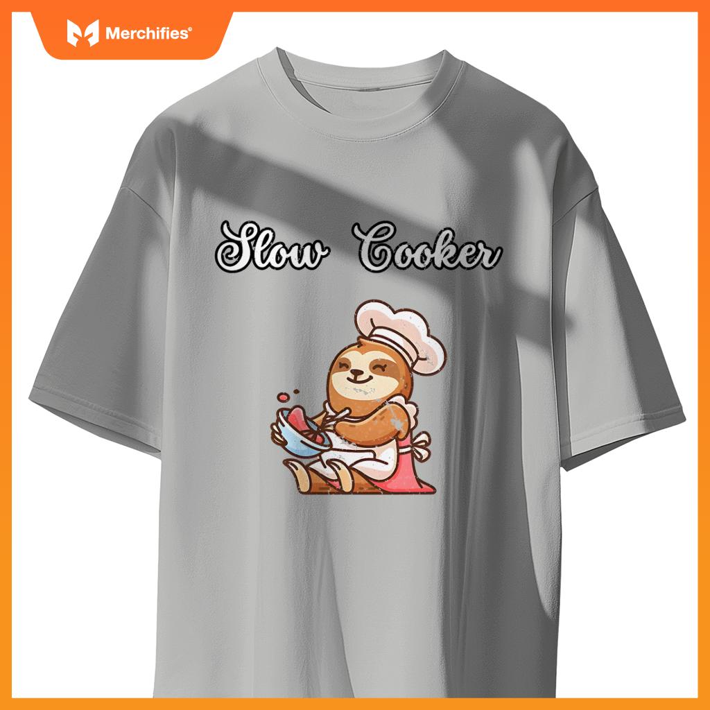 Slow Cooker Sluggish Cooking Sloth Chef  Cooking T-Shirt