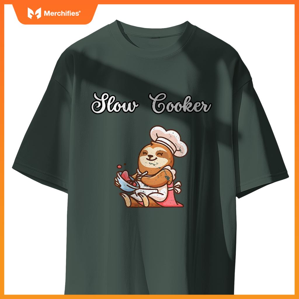 Slow Cooker Sluggish Cooking Sloth Chef  Cooking T-Shirt