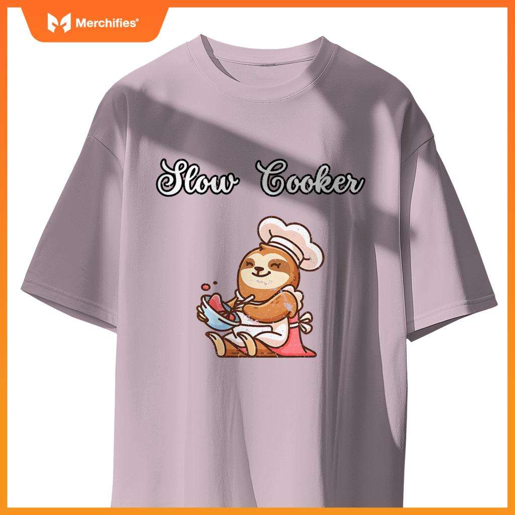 Slow Cooker Sluggish Cooking Sloth Chef  Cooking T-Shirt