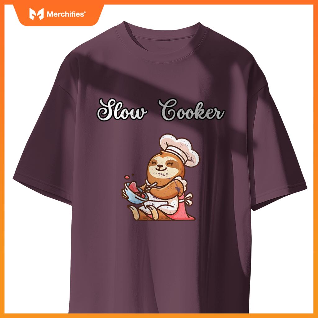 Slow Cooker Sluggish Cooking Sloth Chef  Cooking T-Shirt