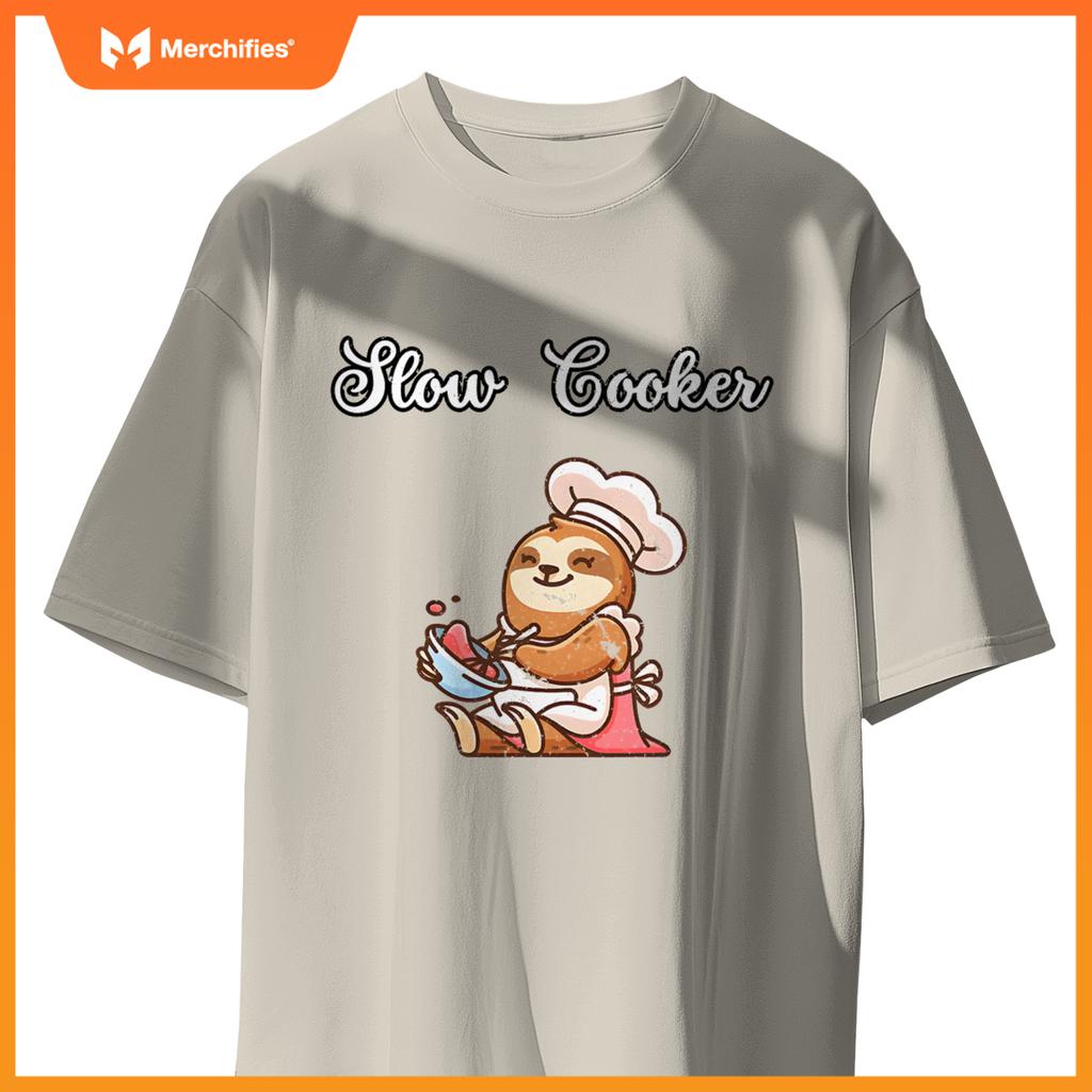 Slow Cooker Sluggish Cooking Sloth Chef  Cooking T-Shirt