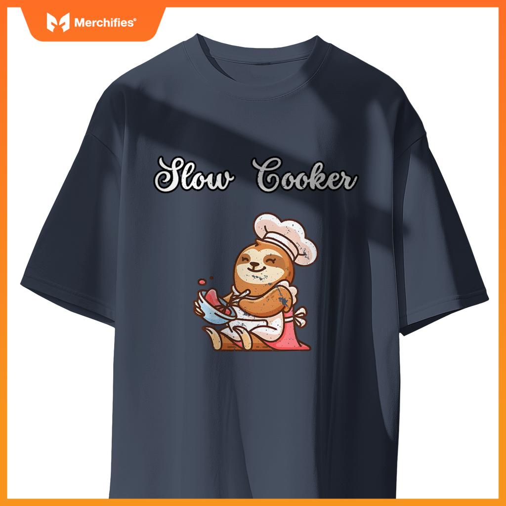 Slow Cooker Sluggish Cooking Sloth Chef  Cooking T-Shirt