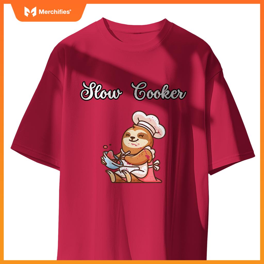 Slow Cooker Sluggish Cooking Sloth Chef  Cooking T-Shirt