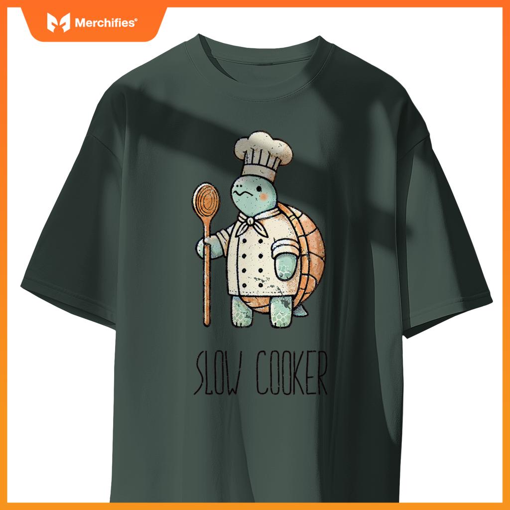 Slow Cooker Turtle Chef Pun  Cooking Lovers T-Shirt