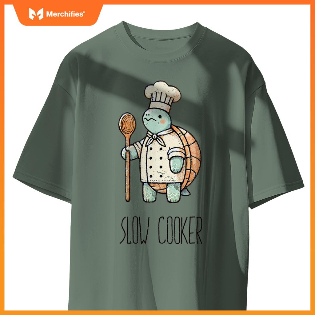 Slow Cooker Turtle Chef Pun  Cooking Lovers T-Shirt