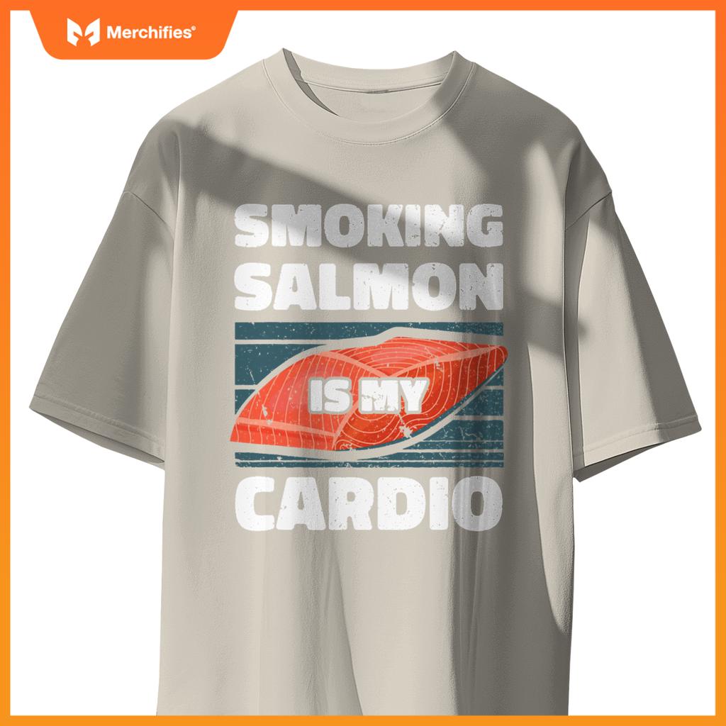 Smoking Salmon Is My Cardio Chef Cook Seafood Foodie T-Shirt