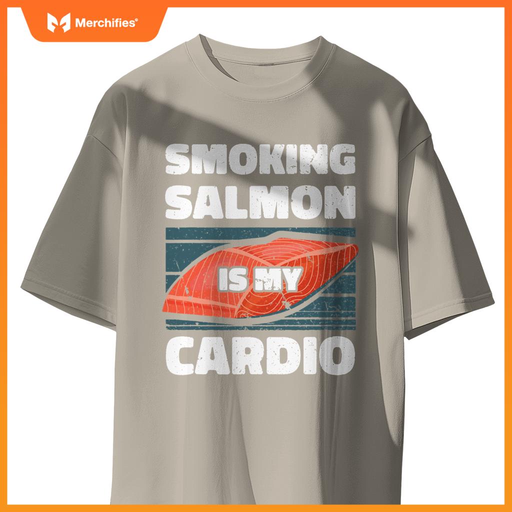 Smoking Salmon Is My Cardio Chef Cook Seafood Foodie T-Shirt