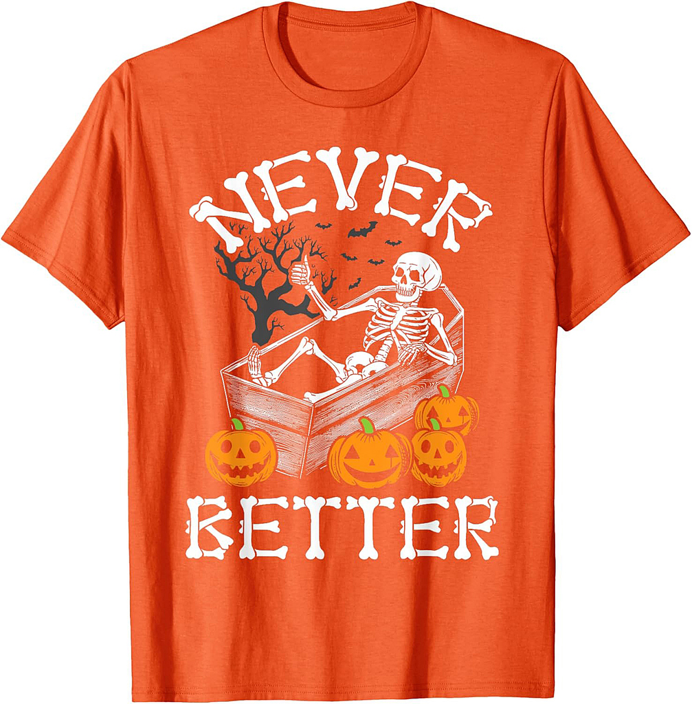 spooky skeleton Halloween bone T-Shirt