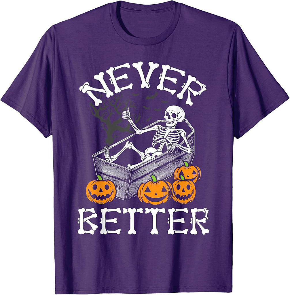 spooky skeleton Halloween bone T-Shirt