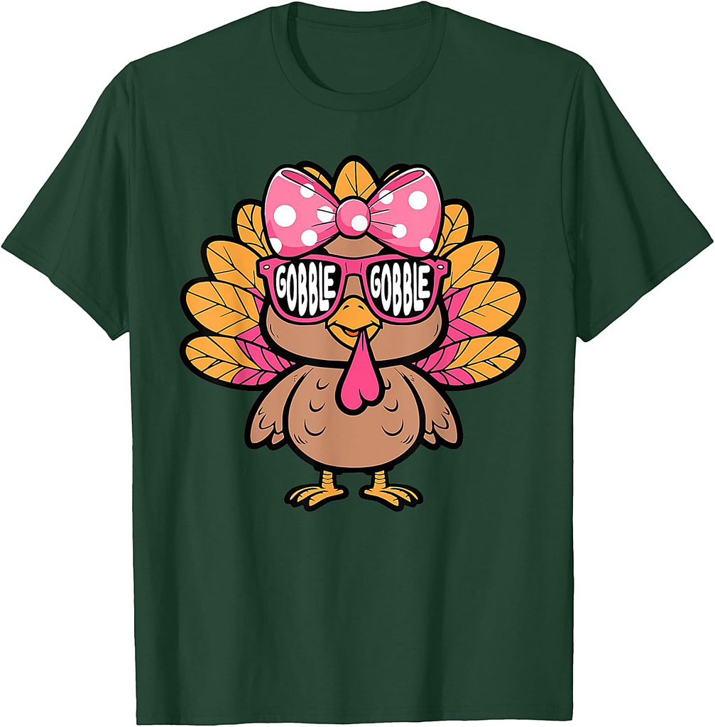 Funny Turkey Gobble Thankful Blessed Autumn Thanksgiving T-Shirt