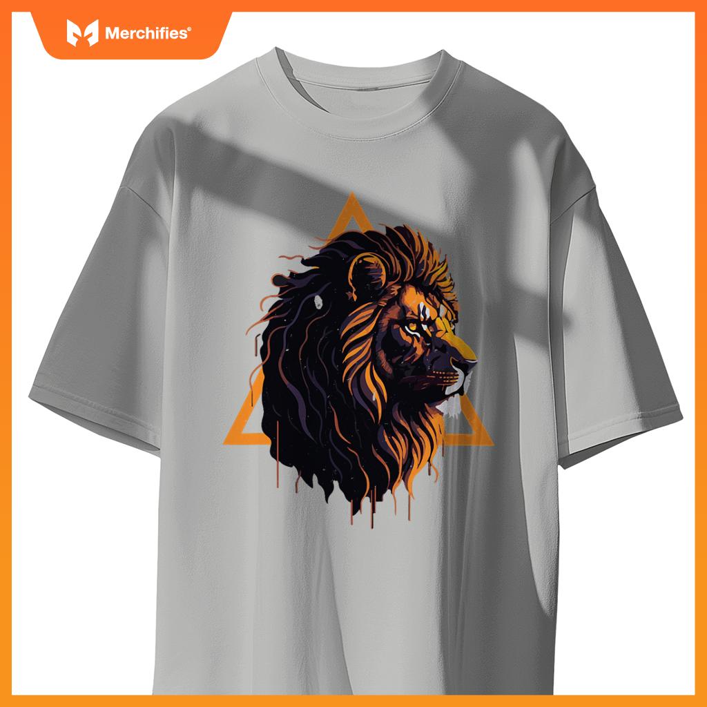 Stem math teacher geometric polygonal abstract modern lion