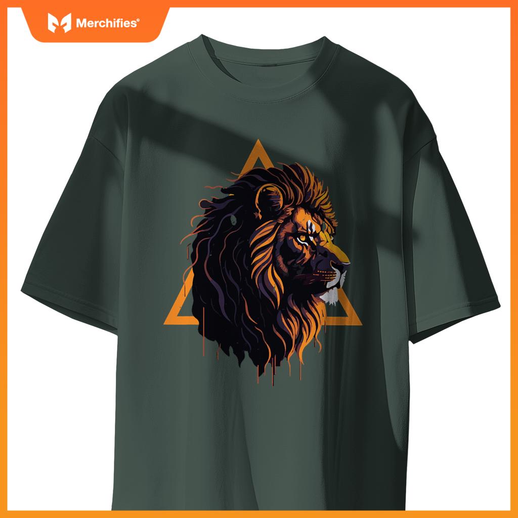 Stem math teacher geometric polygonal abstract modern lion