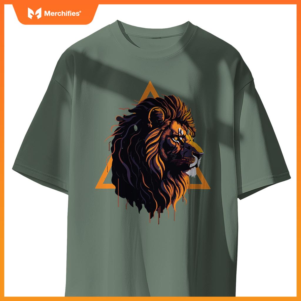 Stem math teacher geometric polygonal abstract modern lion