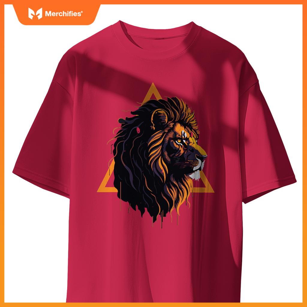 Stem math teacher geometric polygonal abstract modern lion
