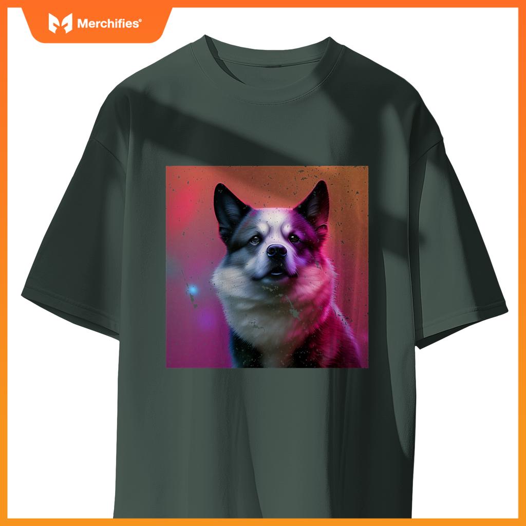 Super Wolf Dog Husky Collie Sheepdog Shepherd Colorful T-Shirt