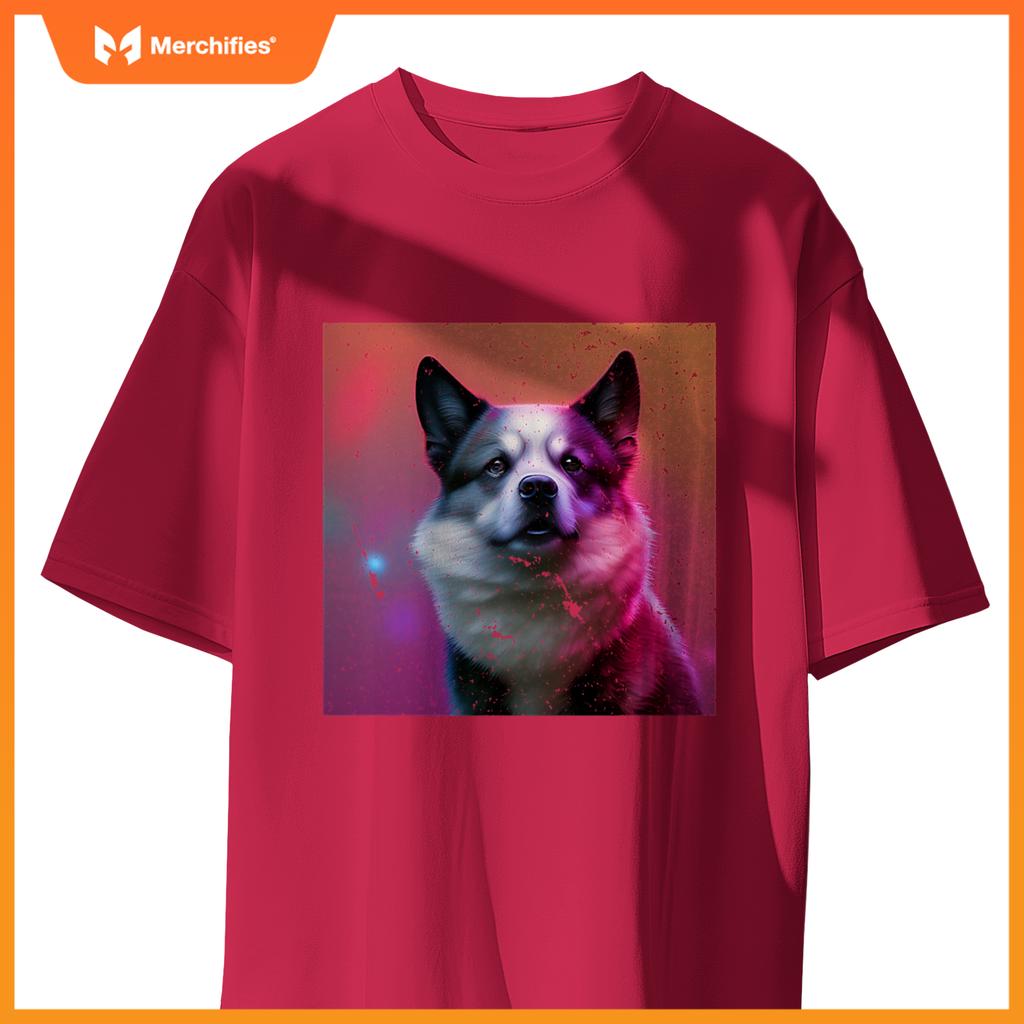 Super Wolf Dog Husky Collie Sheepdog Shepherd Colorful T-Shirt