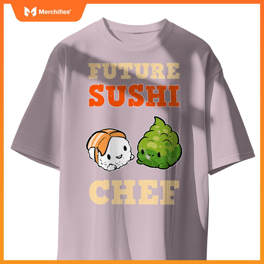 Sushi Chef Cook Salmon Maki Anime Figure Japanese Manga T-Shirt