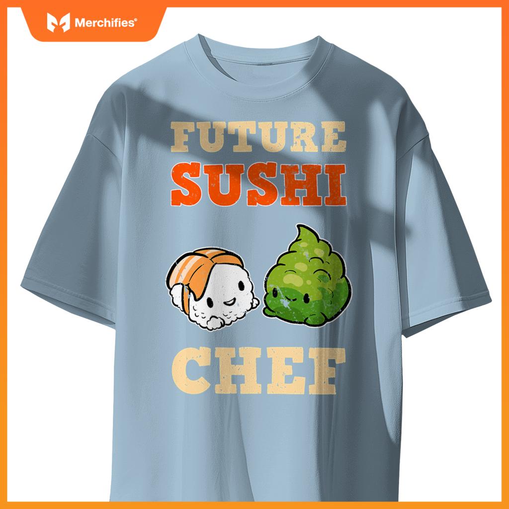 Sushi Chef Cook Salmon Maki Anime Figure Japanese Manga T-Shirt