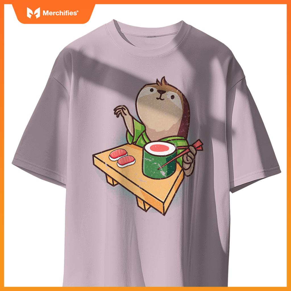 Sushi Sloth Chef Cartoon Animals Japanese Food Sushi Fan T-Shirt
