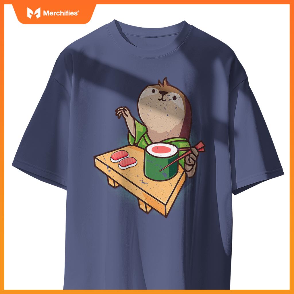 Sushi Sloth Chef Cartoon Animals Japanese Food Sushi Fan T-Shirt