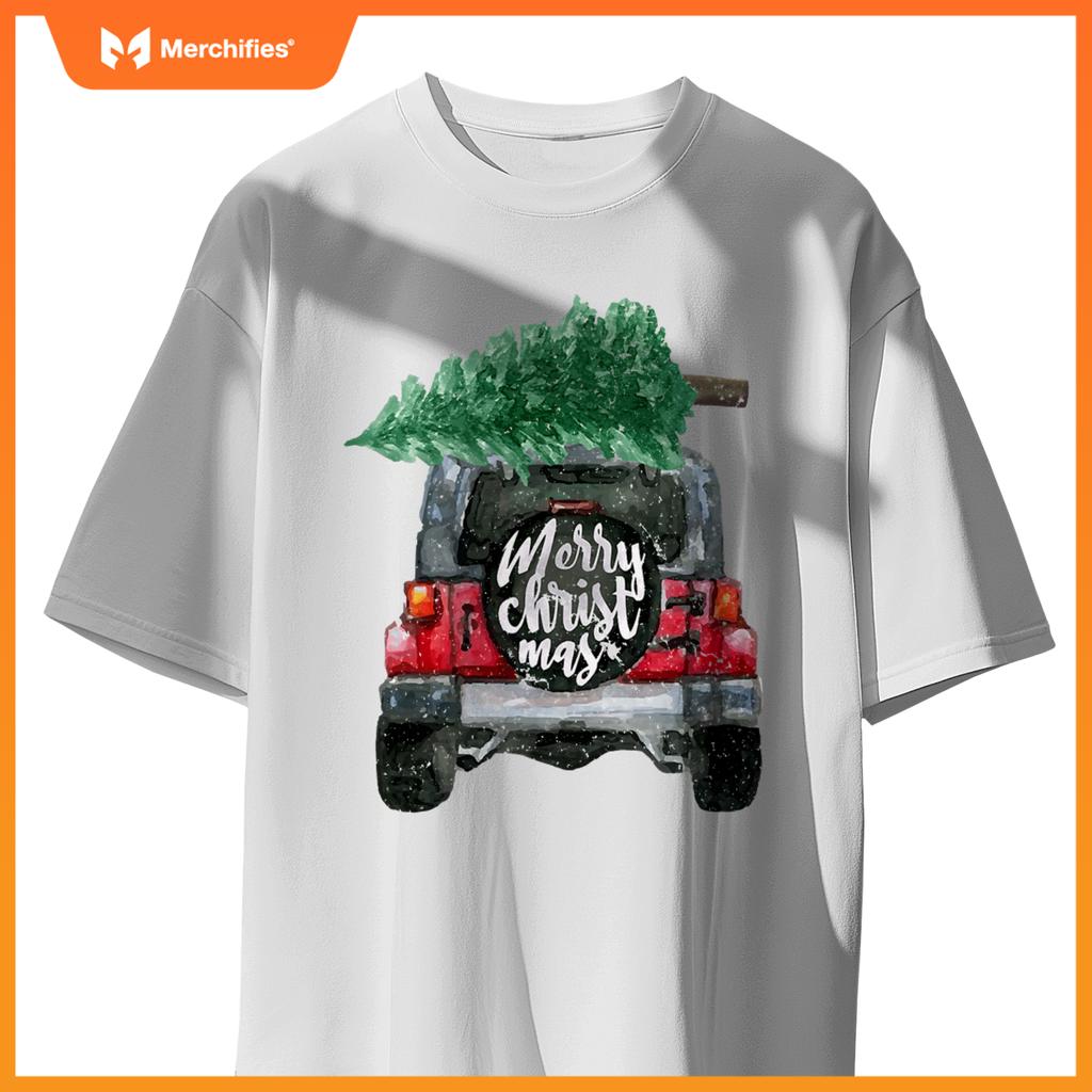 Suv Van Pick-Up Xmas Merry Christmas Tree On A Truck T-Shirt