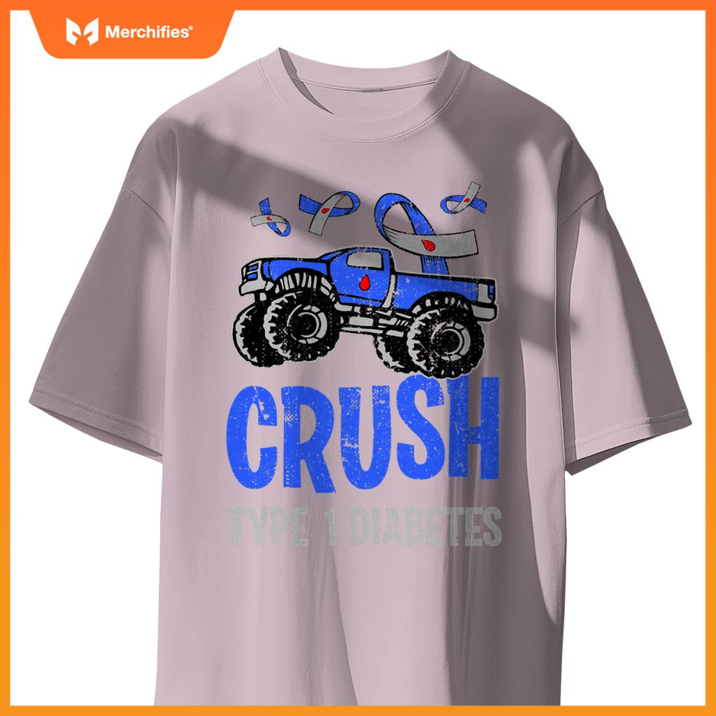 T1D Kids Monster Truck Crush Type 1 Diabetes T-Shirt