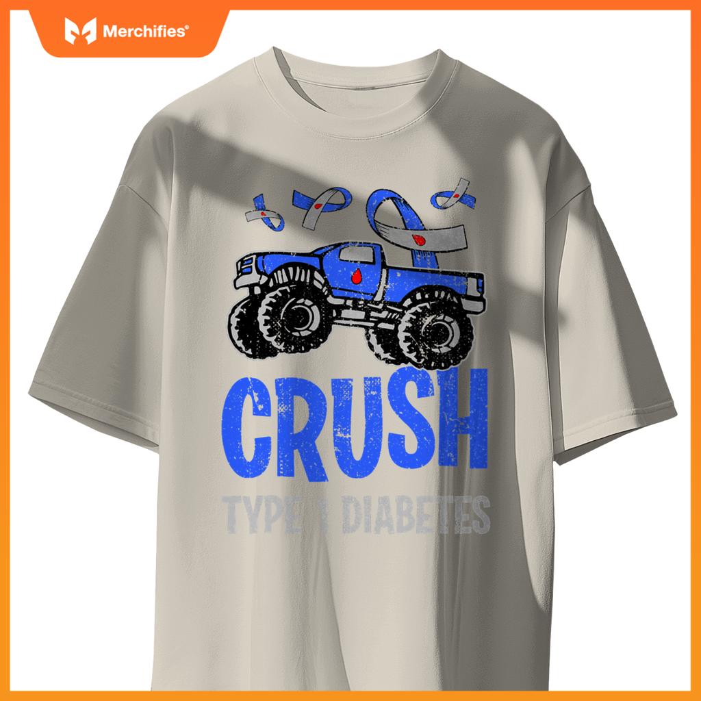 T1D Kids Monster Truck Crush Type 1 Diabetes T-Shirt