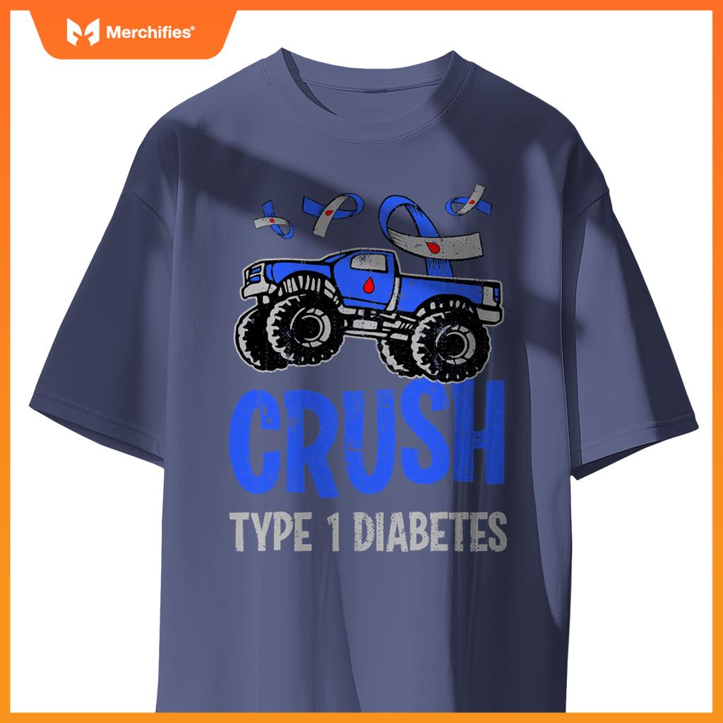 T1D Kids Monster Truck Crush Type 1 Diabetes T-Shirt