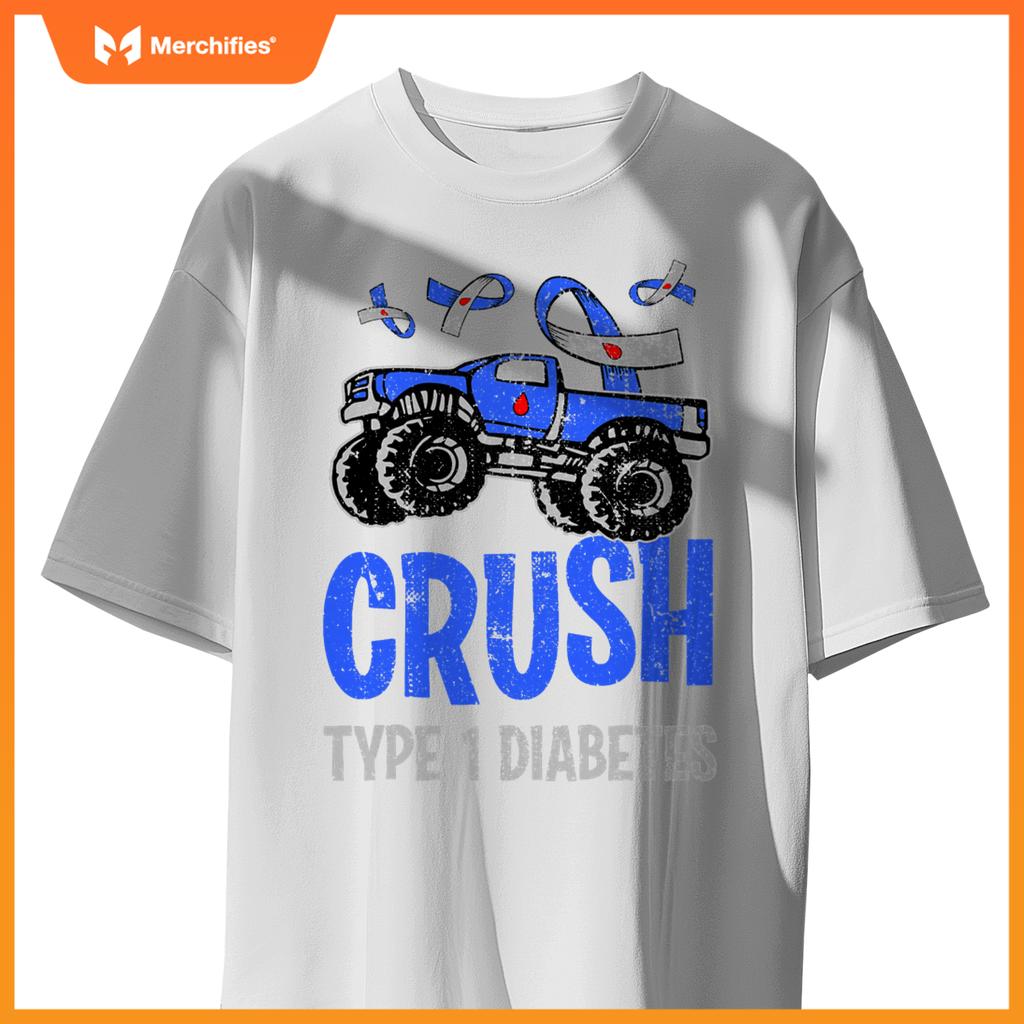 T1D Kids Monster Truck Crush Type 1 Diabetes T-Shirt