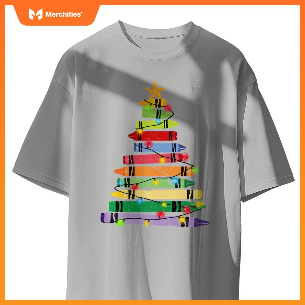 Teacher christmas t crayon tree light s student