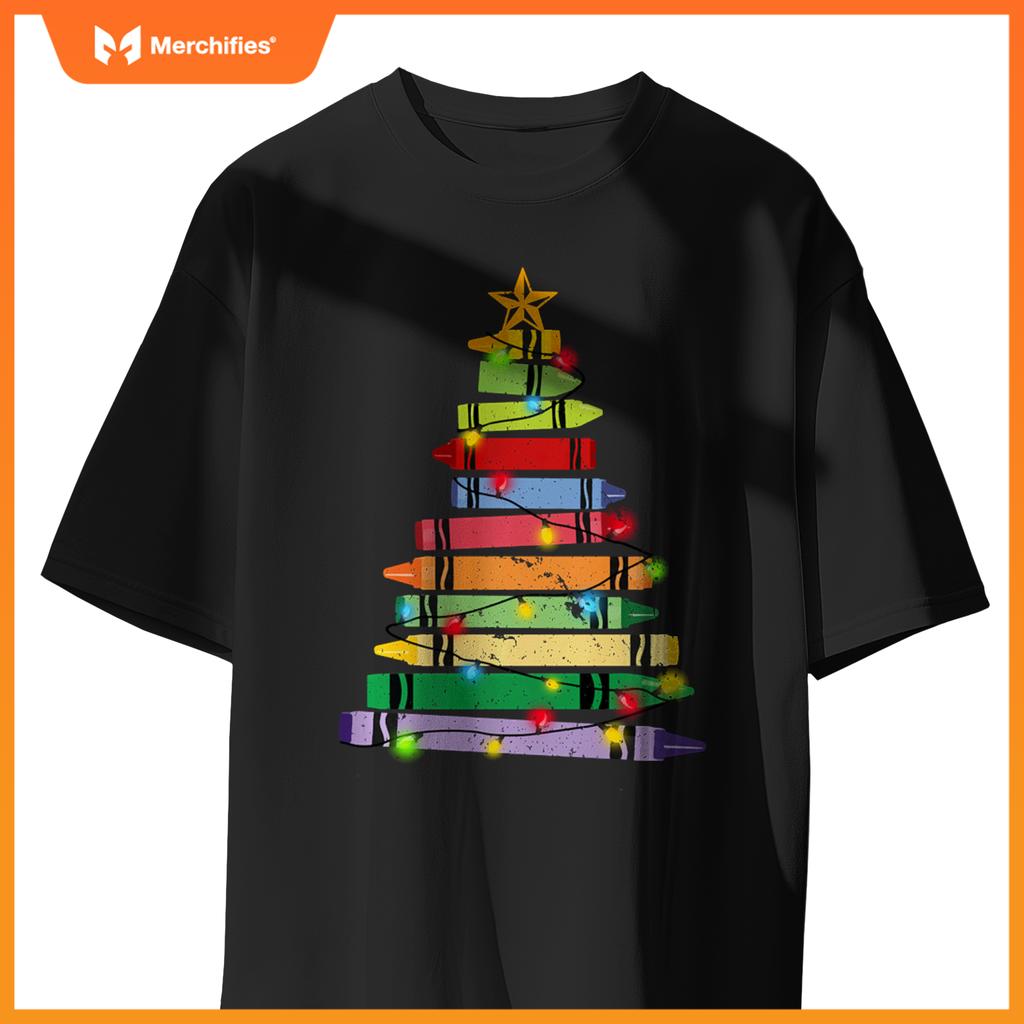 Teacher christmas t crayon tree light s student