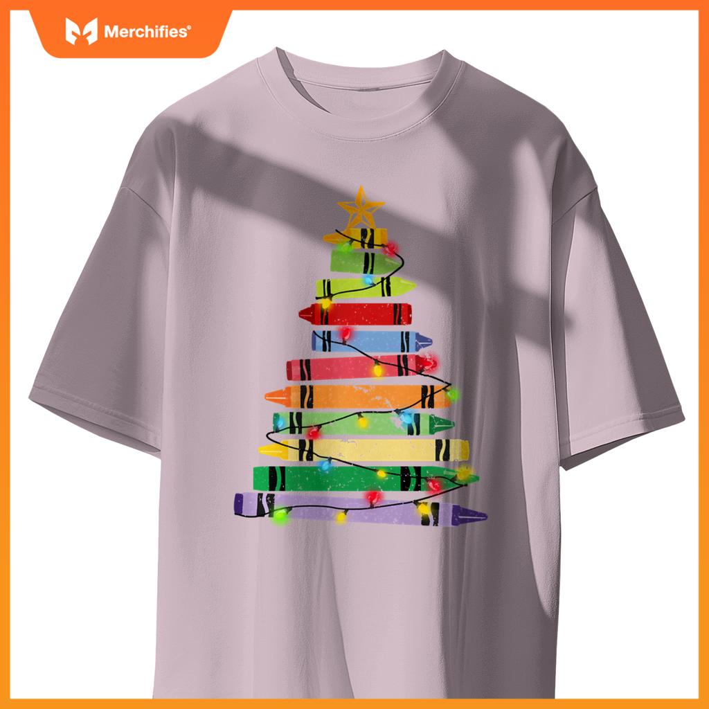 Teacher christmas t crayon tree light s student