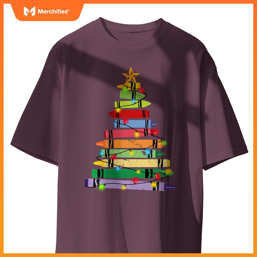 Teacher christmas t crayon tree light s student