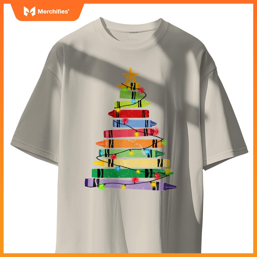 Teacher christmas t crayon tree light s student