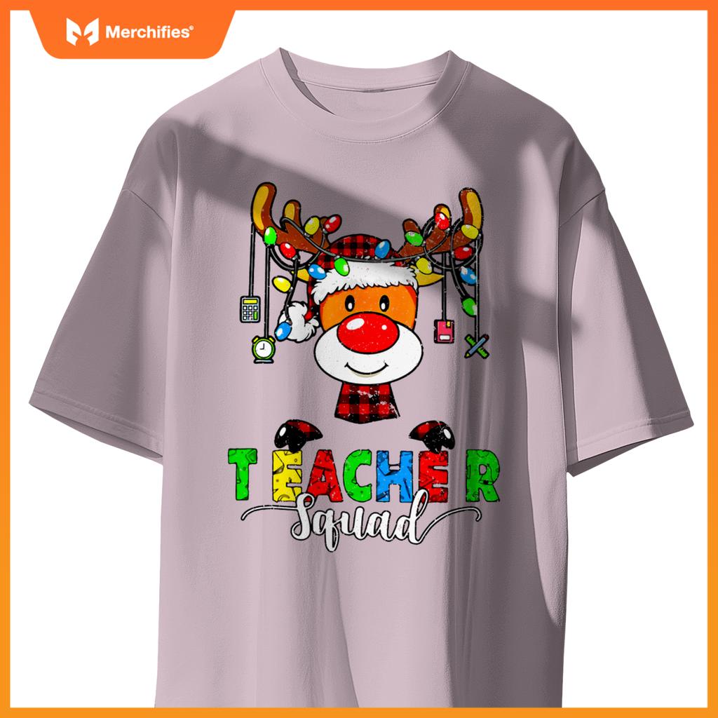Teacher squad  christmas lights xmas reindeer santa hat