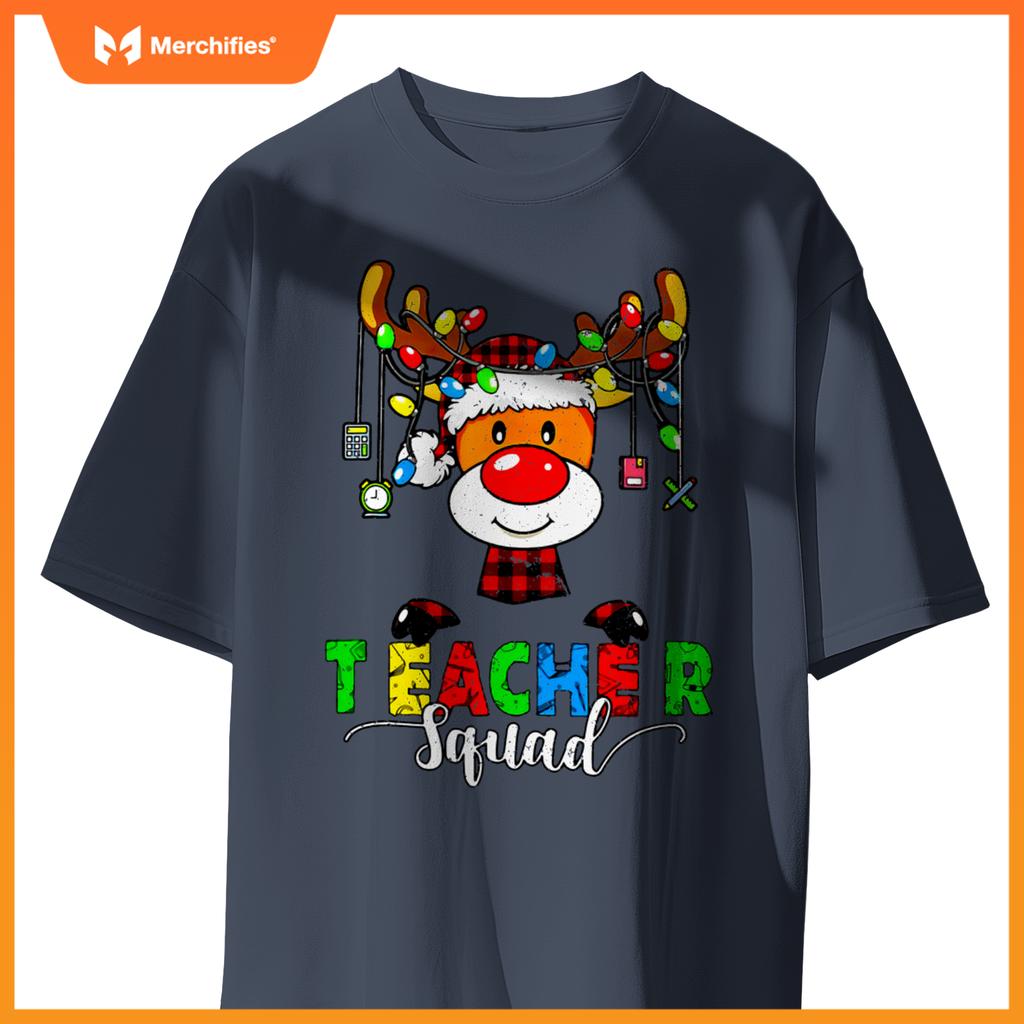Teacher squad  christmas lights xmas reindeer santa hat