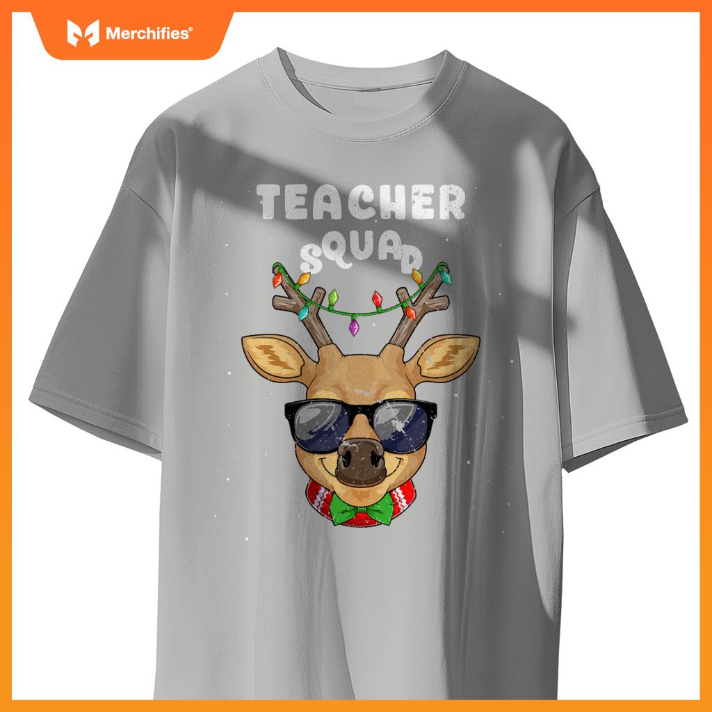 Teacher squad reindeer christmas school xmas deer holiday