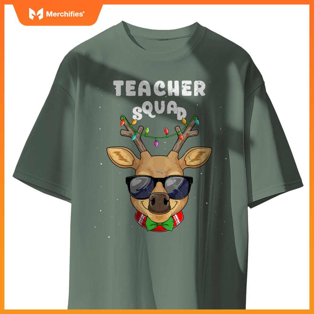 Teacher squad reindeer christmas school xmas deer holiday