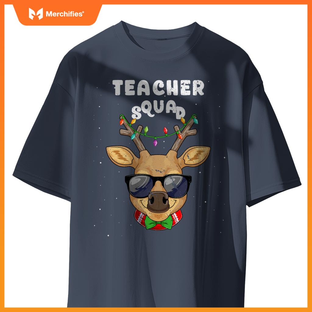 Teacher squad reindeer christmas school xmas deer holiday