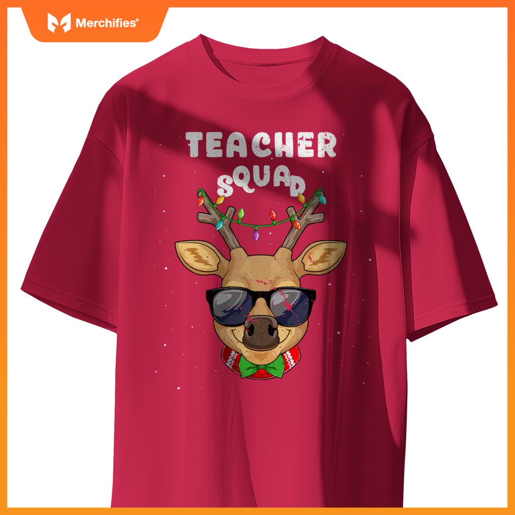 Teacher squad reindeer christmas school xmas deer holiday