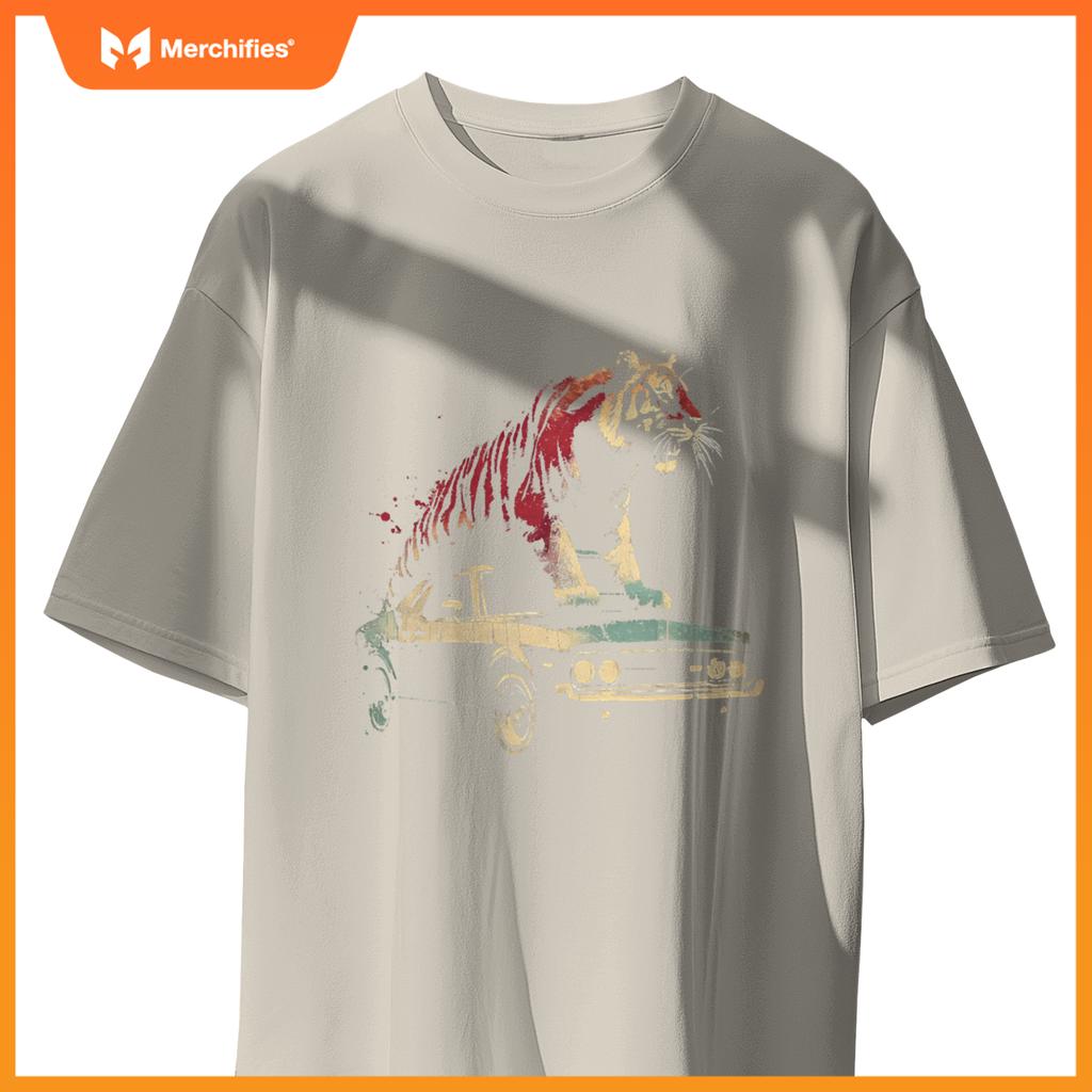 Tiger Standing On A  Car - Graphic Tiger Love T-Shirt