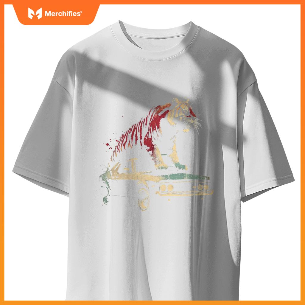 Tiger Standing On A  Car - Graphic Tiger Love T-Shirt