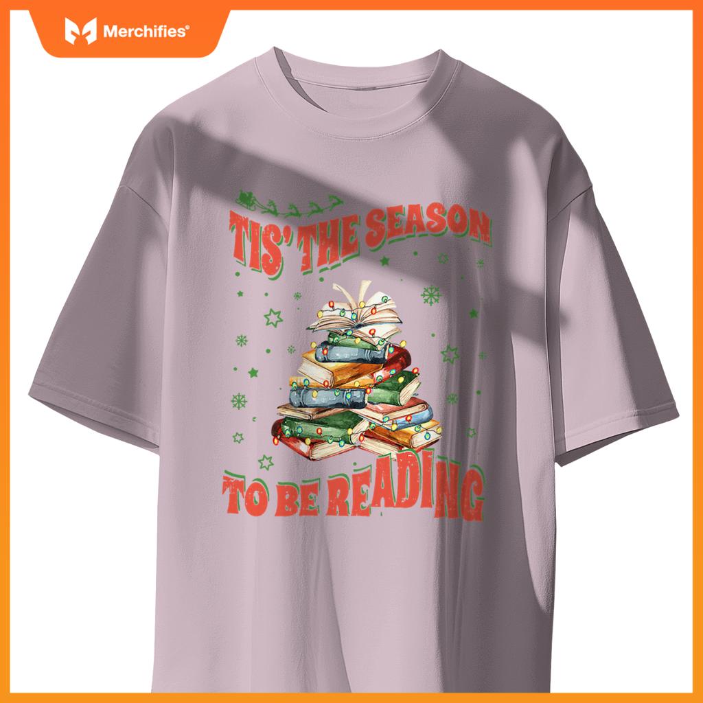 Tis  season to be reading book teacher christmas