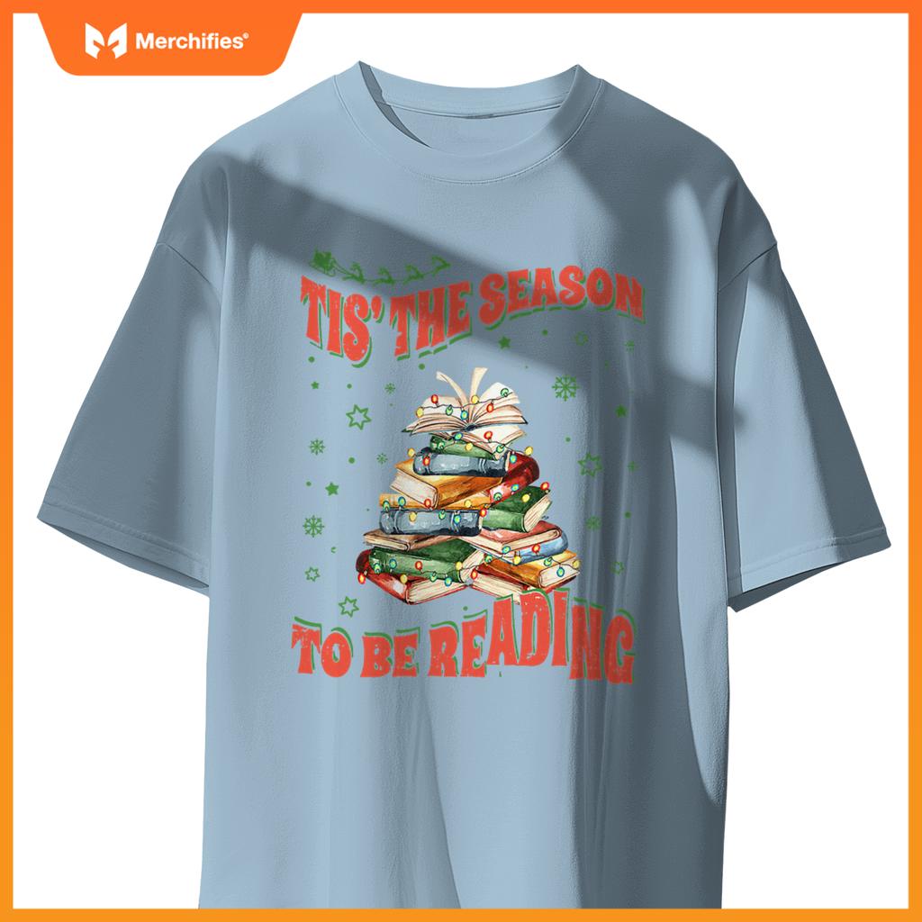 Tis  season to be reading book teacher christmas
